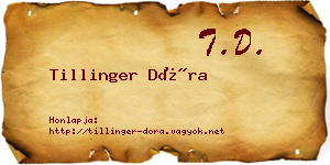 Tillinger Dóra névjegykártya